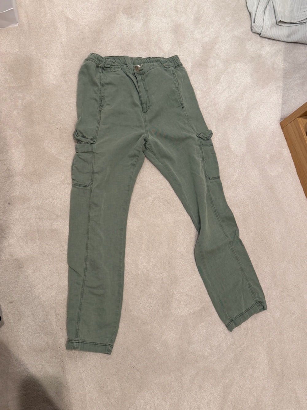 Faherty Olive Green Slim Cargo Pants
